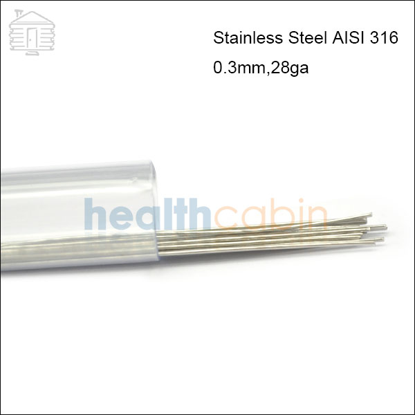 Stainless Steel AISI 316 Rod Wire (0.3mm, 28ga)